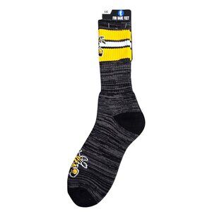 NWT Wichita State University "Shockers" NCAA Crew Socks | Black & Yellow | Large